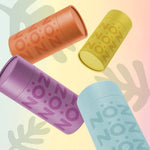 Load image into Gallery viewer, The four color of the vegan Nöz sunscreen in a playful arrangement 
